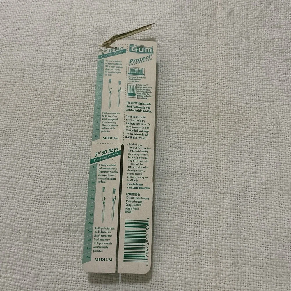 NEW Butler GUM Protect‎ 90 Day w/Head RARE Toothbrush SOFT  Vintage RARE 90's